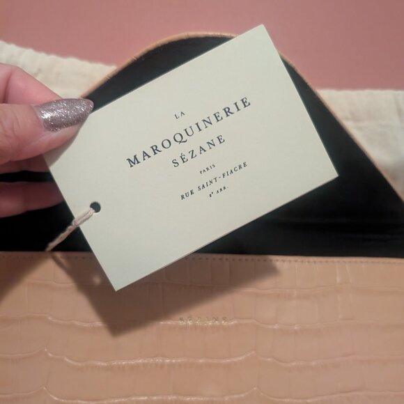 Sezane Pochette Violette Clutch - Croco Beige - Picture 6 of 8